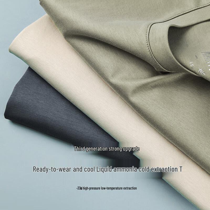 MARKLESS Men's 100% Cotton Liquid Ammonia Soft Dry Short Sleeve T-Shirt