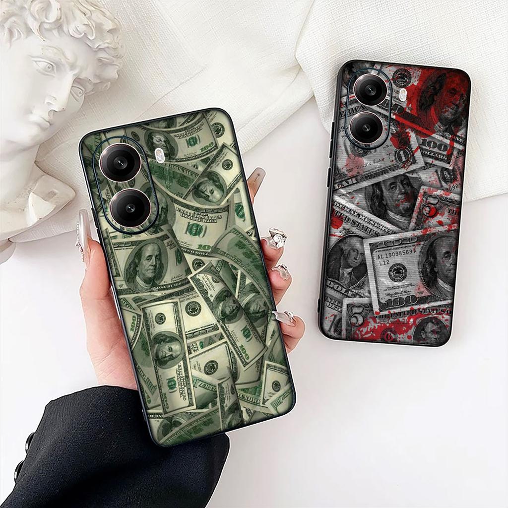 Money 100 D-Dollar Phone Case for Xiaomi Redmi Note 13 14 ProPlus Pro Plus 14C A4 13C Pro+ Note14 Cover Casing