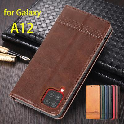 Custodia protettiva in pelle con adsorbimento magnetico deluxe per Samsung Galaxy A12 A125F A127 Flip Cover Capa Fundas Coque