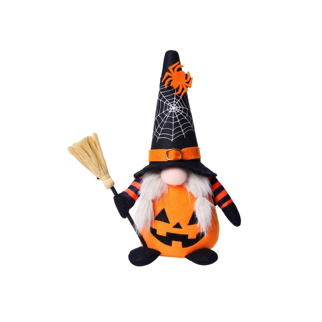 Gnomo Faccina di Zucca di Halloween Statuetta Decorazione, Bambola Senza Volto per Decorazione Festa