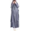 Large Hem Solid Color Robe Dress Hood Set Muslim National Costume