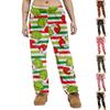 Pyjamasbukser Nattøy Fritidssnor Elastisk midje Bukser Komfortable Rette Yoga Løse Bukser