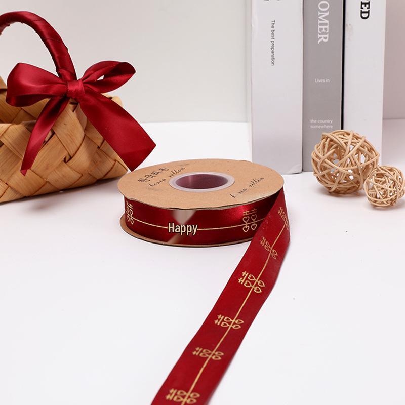 Festive Red 'Xi' Satin Ribbon: Wedding Car Streamers & Room Decoration