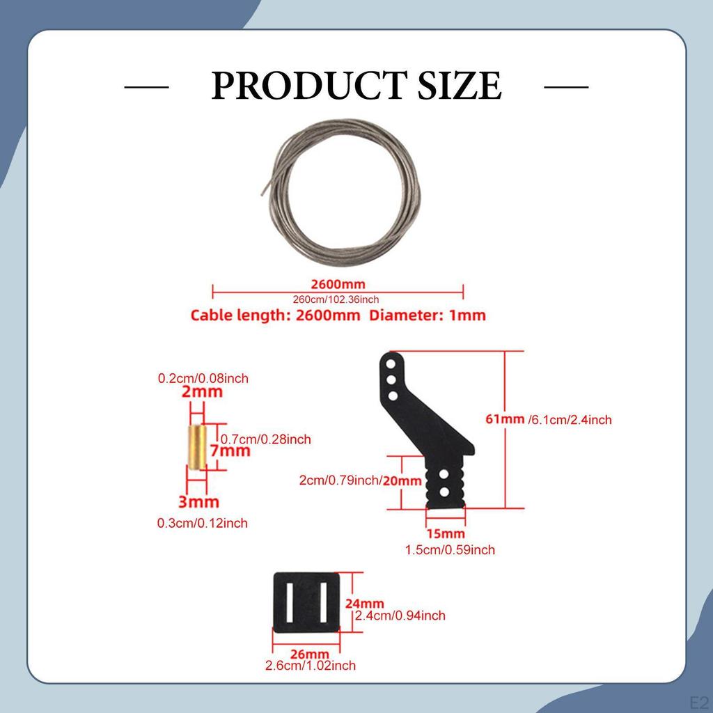 Servo Arm Push Pull Rod Set, Remote Control Aircraft Parts, Fixing RC Plane Accessories for Model
