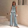 1116 New European and American Fashion Ethnic Geometric Tank Pants Set WN11+MRO6