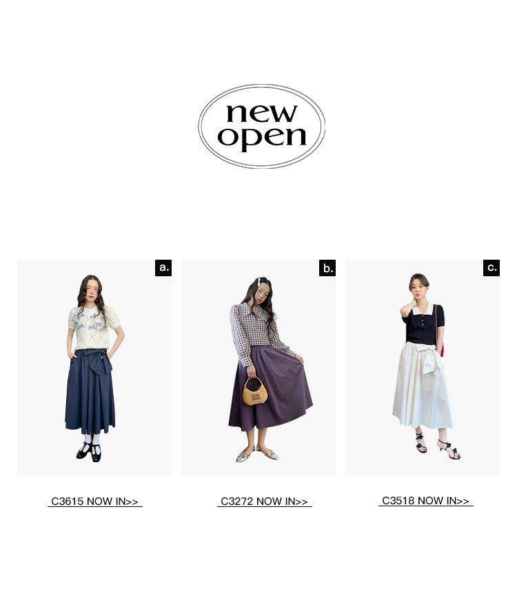 2025 Early Spring French Bow A-Line Skirt C3626: Gentle, Elegant, Large-Swing Design