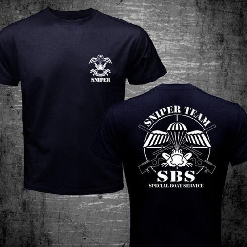 SBS Special Boat Service UK British Army TShirt SAS Special Forces Sniper Black Men TShirt Short Sleeve Casual Cotton Shirt