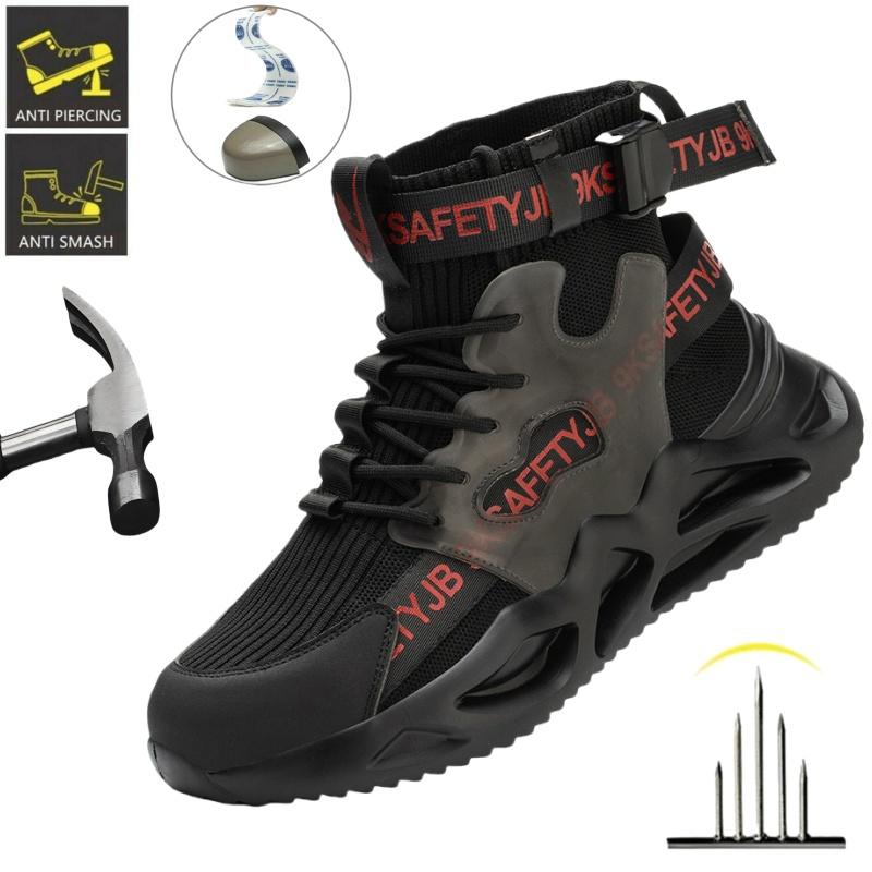 Breathable Work Safety Shoes,Labor Shoes With Steel Toe Smash-Proof,Men  Lightweight Working Shoes Non-Slipsafety Boots