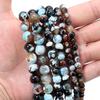 6/8/10mm Natural Stone Brown Blue Fire Agates Beads Round Loose Beads For Jewelry Making DIY Crafts Bracelet Necklace Supplies