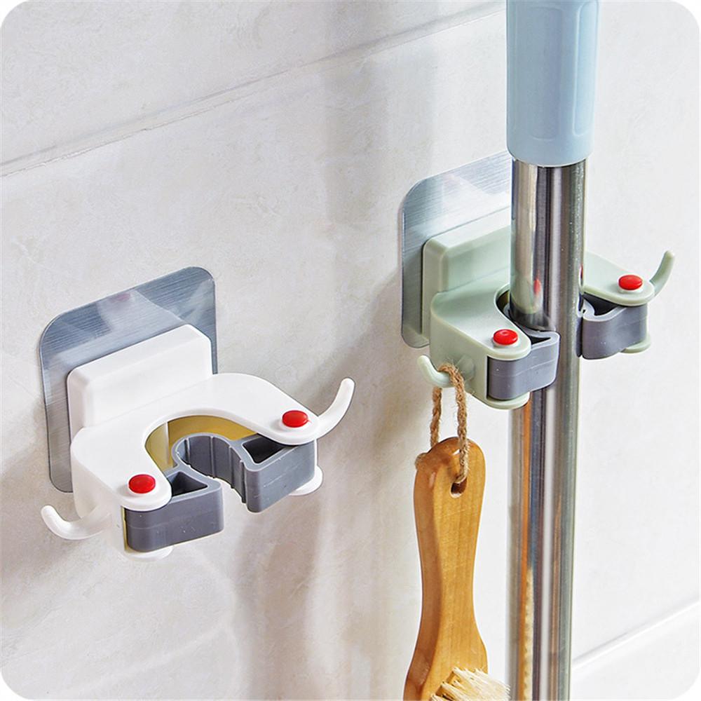 Wall Mounted Mop Organizer Holder Brush  Hanger Storage Rack Kitchen Hook