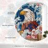 1pc Realistic Eagle & Pink Cherry Blossoms Shower Curtain - Japanese Style Polyester Fabric with Dynamic Waves, 12 Hooks,