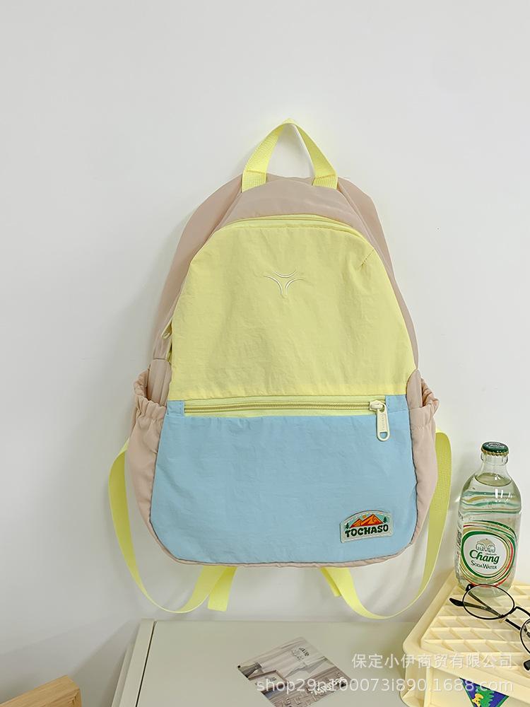 Schoolbag New Student School Bag 1011 New Boys and Girls Large Capacity Backpack Small Fresh Contrast Color Lightweight Backpack
