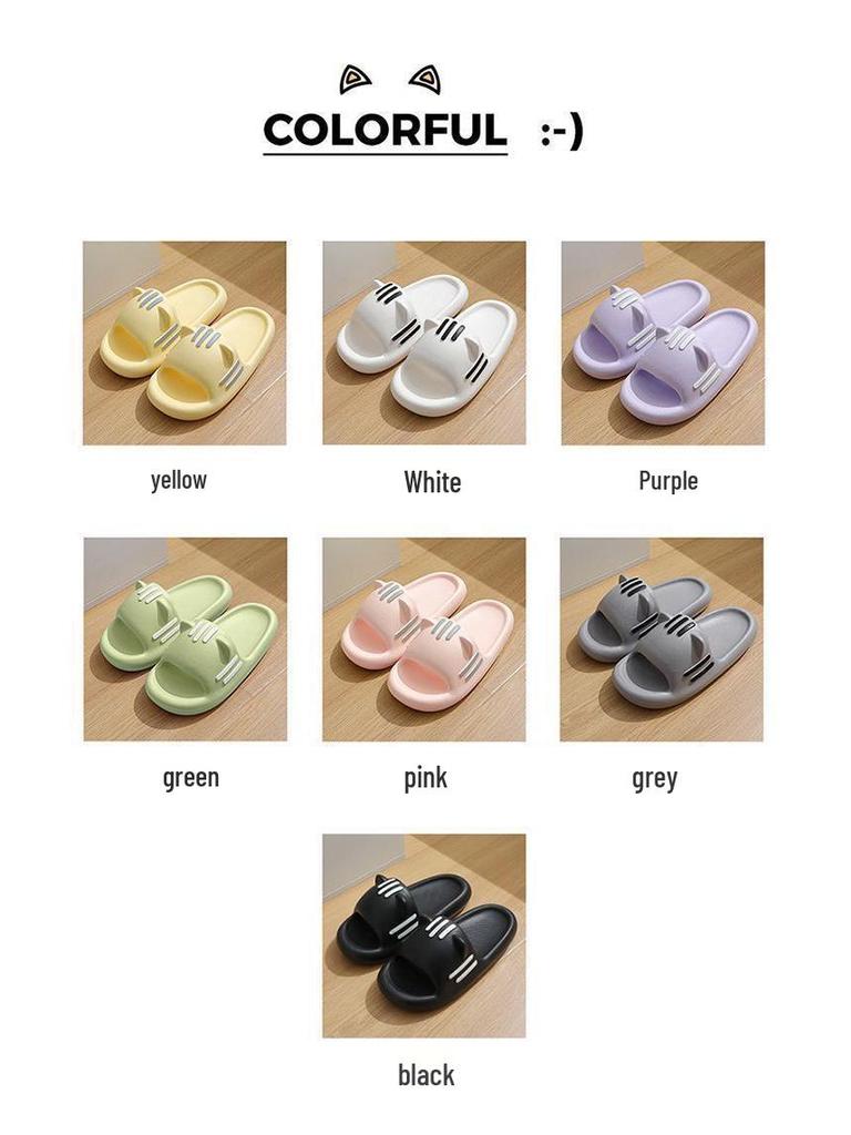 Women’s Non-slip Cartoon Kitten Slippers - Summer Indoor/Outdoor Sandals