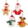 4Pcs Christmas Ginger Man Ornaments Snowman Santa Elk Figurine Hanging Ornaments For Xmas Tree Christmas Decorations