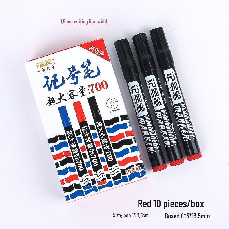 Refillable 700 Extra Bold Oil-Based Marker, Quick-Drying, Large Capacity, Big Tip, Blue/Black Pen