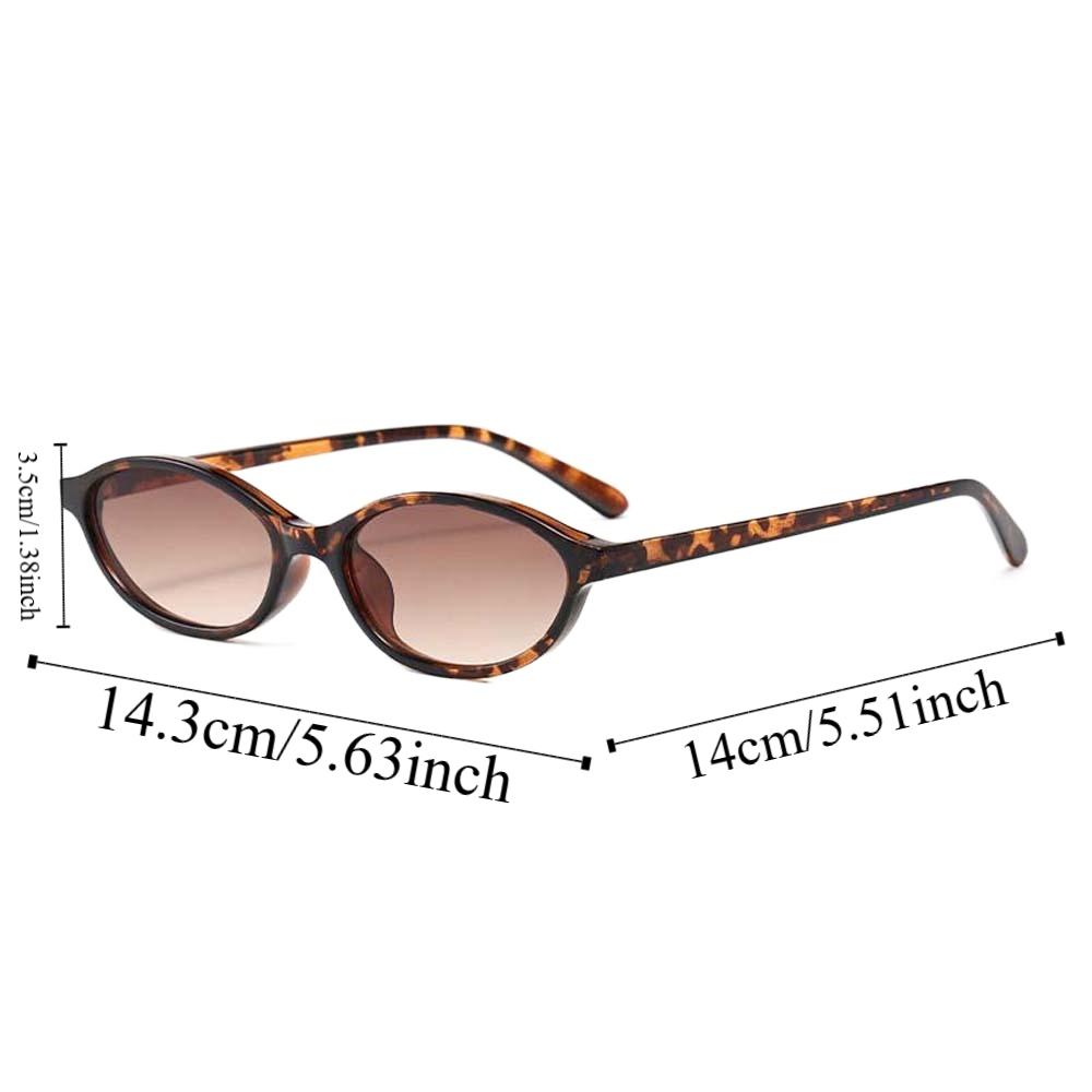 New Retro Cat Eye Sunnies Leopard Print PC Women HD Sunglasses Lightweight Elliptical Anti-UV Glasses Punk Style