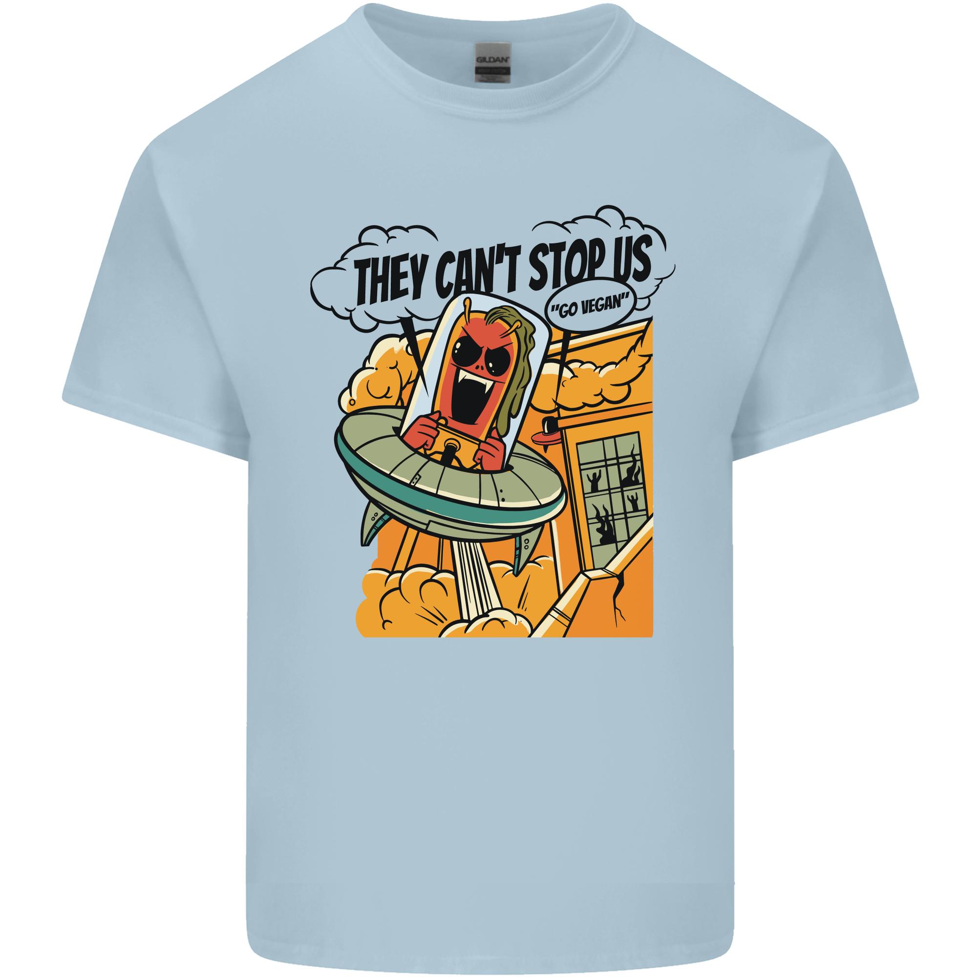 Vegan UFO Funny Vegetarian Alien Unisexs Light Cotton TShirt S