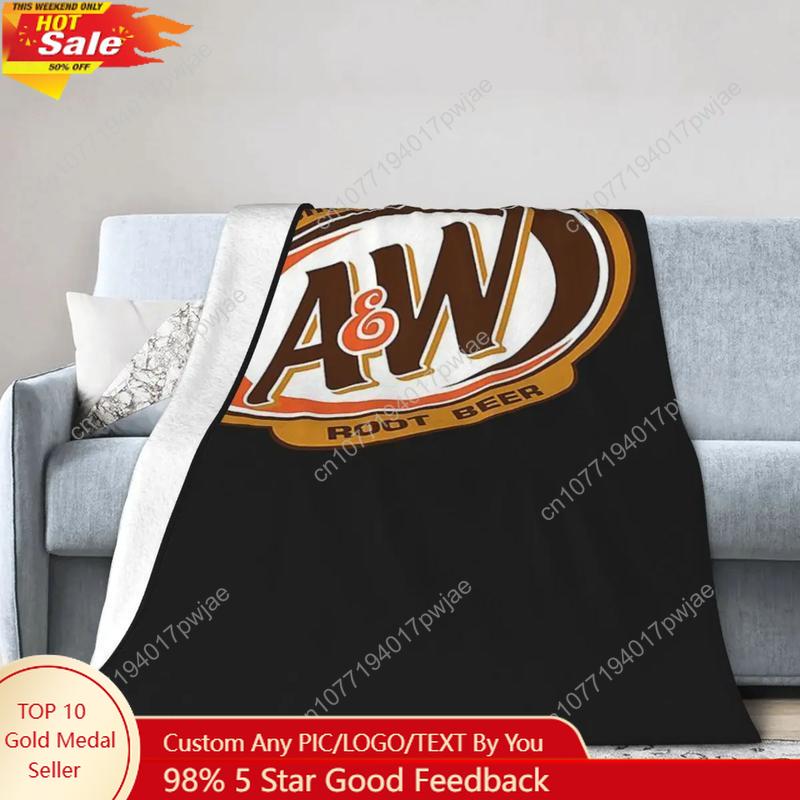 Creative Homewares Unisex Black A&W Root Beer Fleece Blanket A&W Throw Blanket Space Gift For Fan Warm Winter Throw Beer Merch Blanket Gift For Fan
