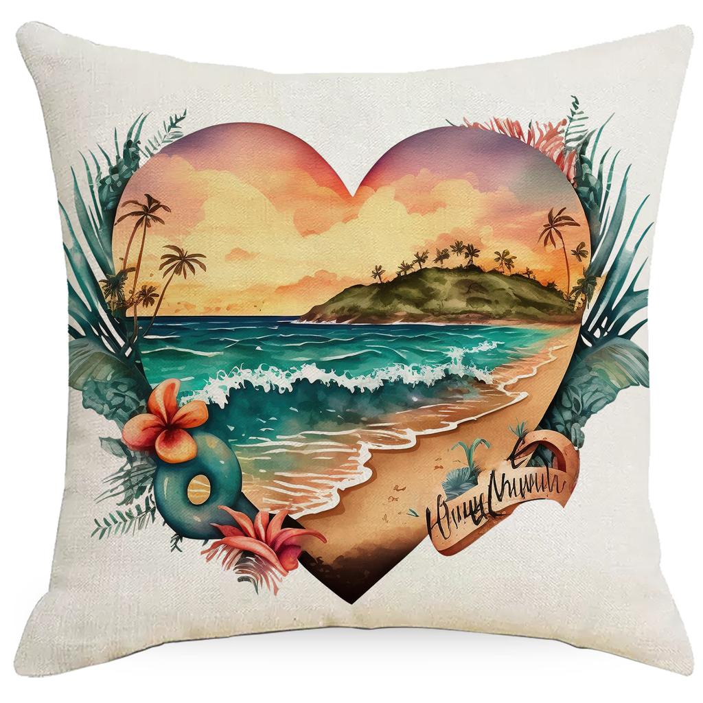 Summer Beach Scenery Pillow Case Sofa Living Room Pillow Case Home New Style