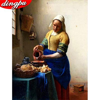 5D DIY Diamond Painting Full Round Drill Woman Diamond Embroidery Portrait