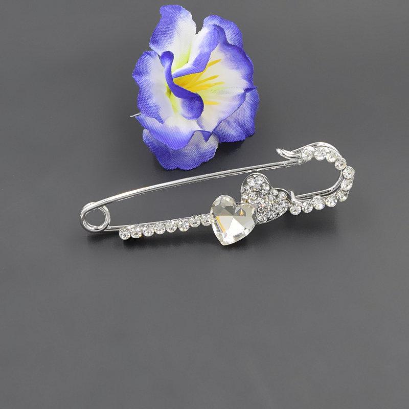 Heart-shaped Rhinestone Crystal Brooch Lapel Pin - Exquisite Jewelry Zhenyao Jewelry