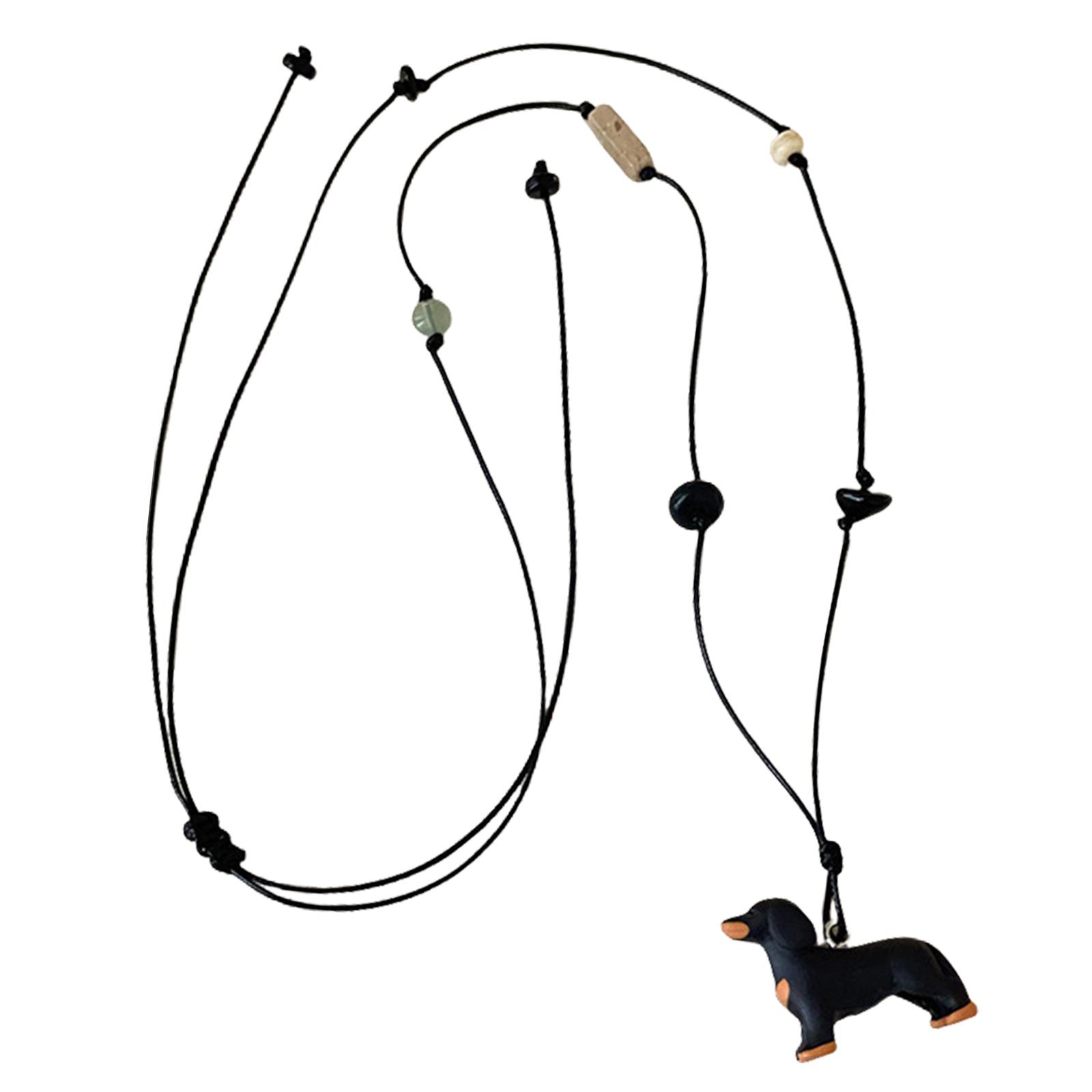 

Ожерелье ручной работы в виде собаки таксы, регулируемое ювелирное изделие из смолы, удобное ожерелье, идеальный подарок для любителей животных