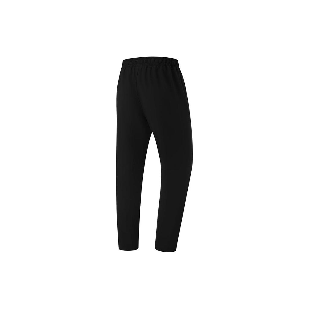 Li Ning Fitness Series Solid Color Fleece Lined Warm Knit Sports Pants Men Bottoms Black AYKU087-3