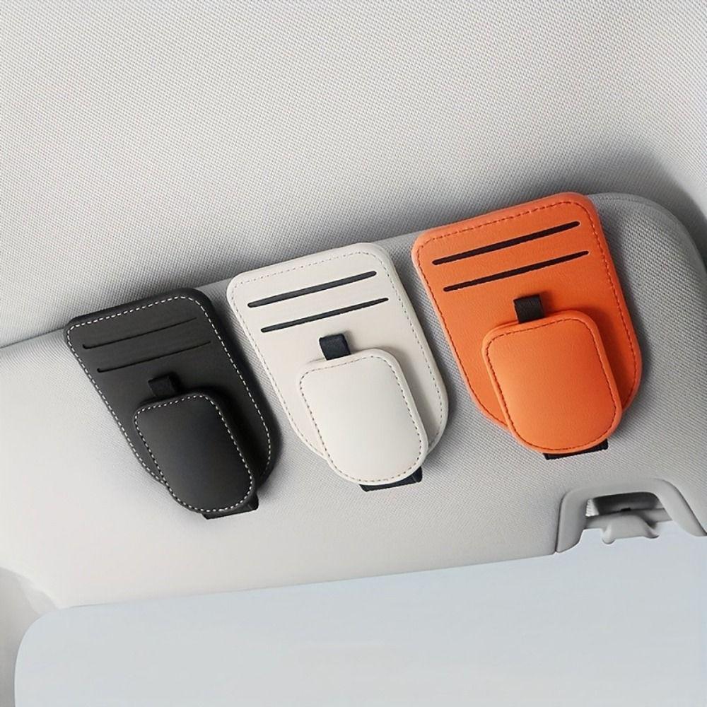 Magnetic Clip Car Sun Visor Glasses Holder Creative Car Sunglasses Holder  Car Interior