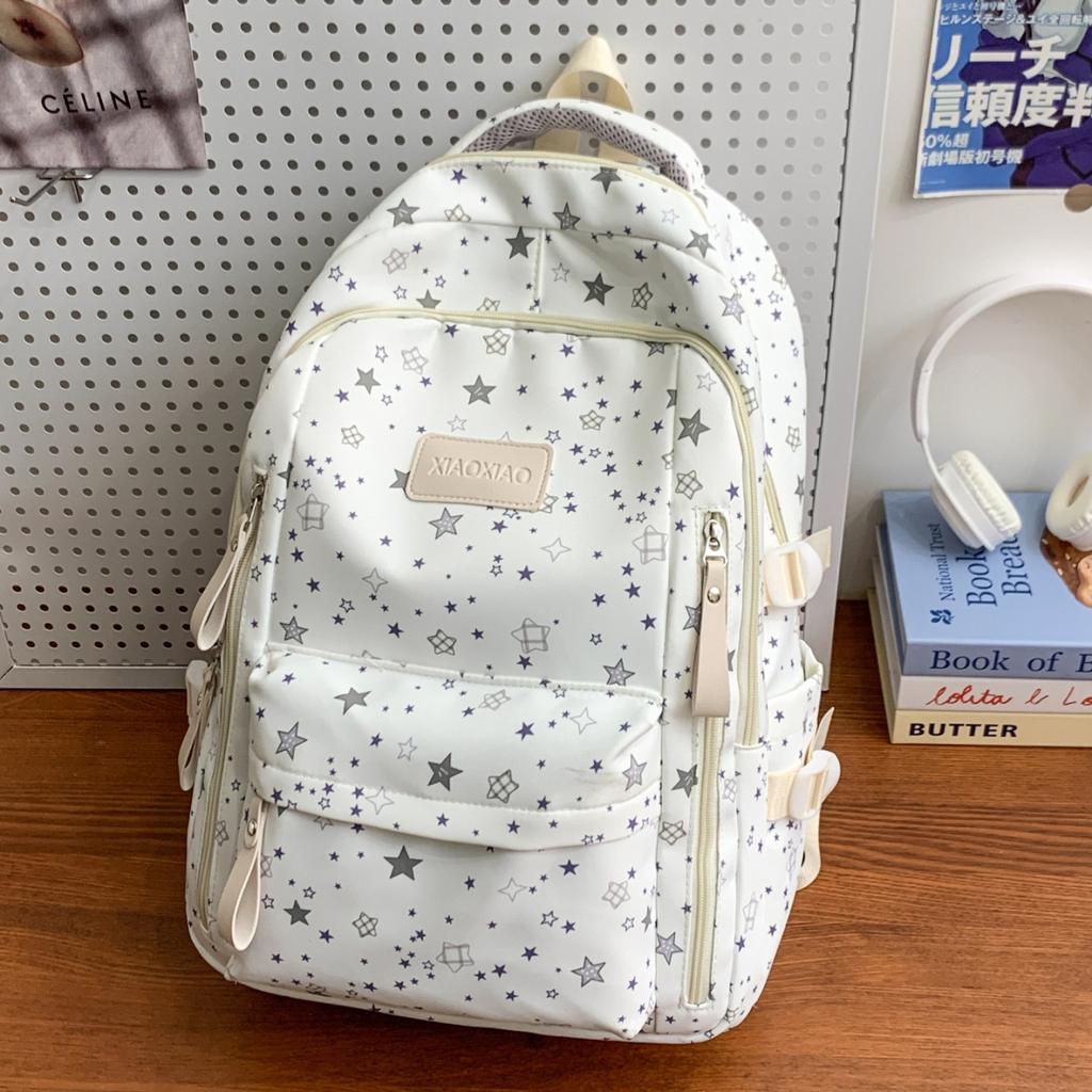 Schoolbag1011 new schoolbag female junior high school high school student large capacity star printing backpack female college student computer bag