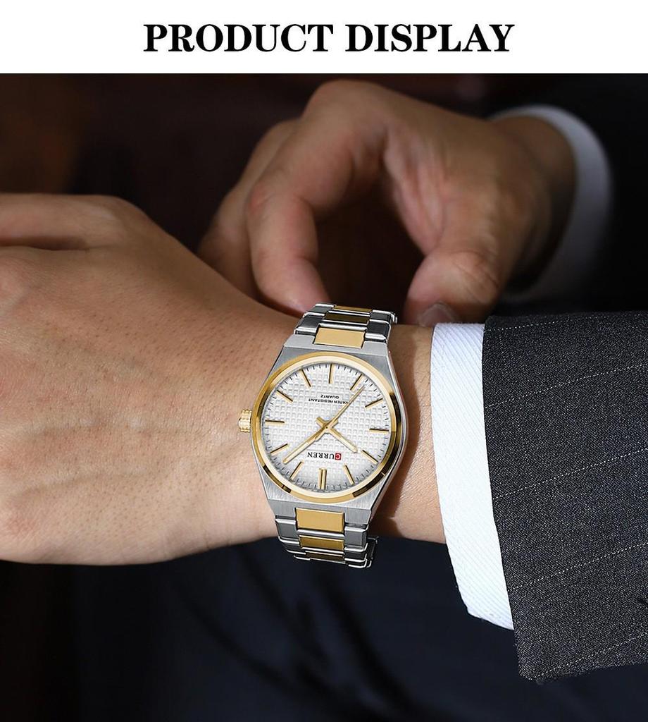 CURREN 8439 Men's Quartz Steel Band Business Casual Watch