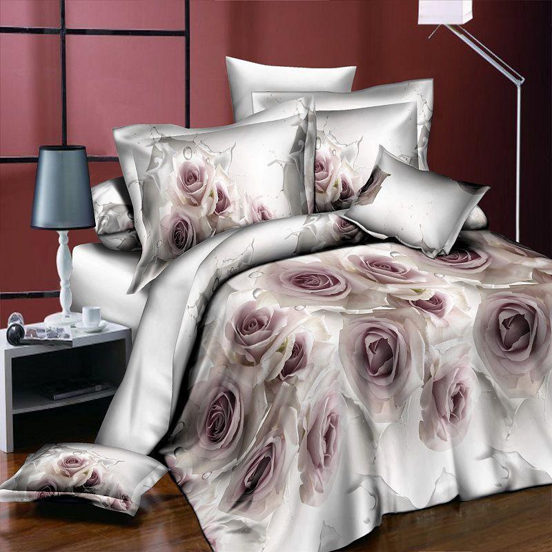 Elegant 3d Flower Design Duvet Cover Set Featuring Comfortable Bedding Essentials