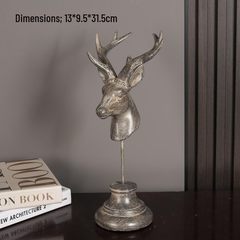European Retro Deer Head Ornament: Creative Antler Decor for Living Room or Wine Cabinet