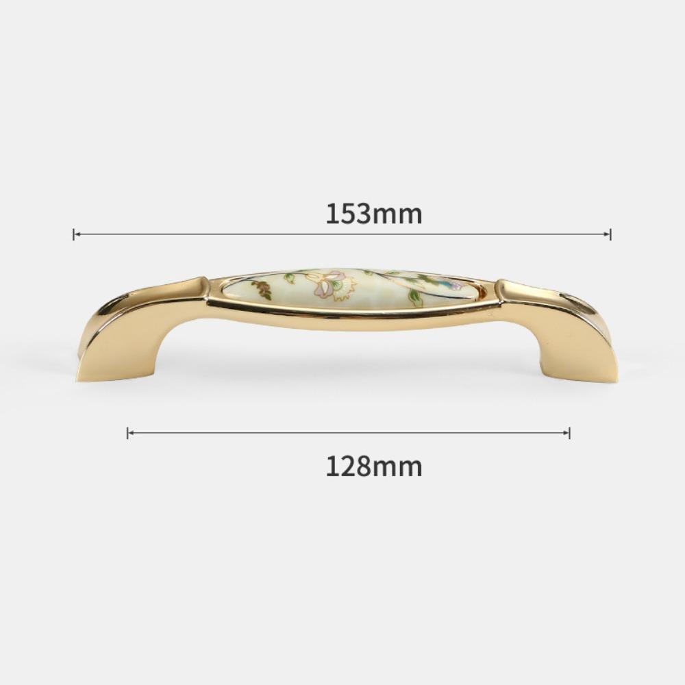 Zinc Zinc Zinc Alloy Gold Kitchen Cabinet Handle Light Luxury Ceramic Drawer Pulls  Wardrobe