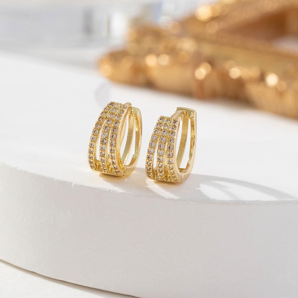 S925 Sterling Copper Pin Earrings Fashion Hoop Earrings White Gold Plated Earrings Nickel Free Earrings