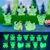 Adorable Glowing Frog Figurines For Car And Desk Resin Craft Decor Accessories