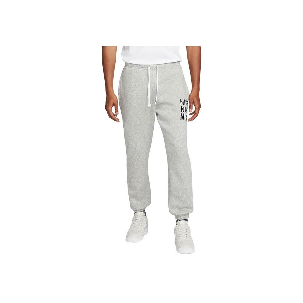 Nike Letter Print Mid-Rise Drawstring Cuffed Knit Joggers Men Joggers Dark-Gray DQ4082-063