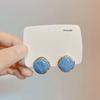 Silver Needle Dongdaemun Fresh Colorful Earrings - Simple, Versatile, Luxury Studs with a High-End Sense