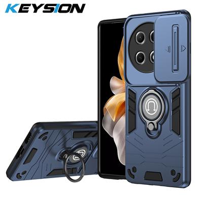 KEYSION Shockproof Armor Case for Tecno Camon 30S Pro Camera Lens Protection Ring Stand Phone Back Cover for Tecno Spark 30 Pro