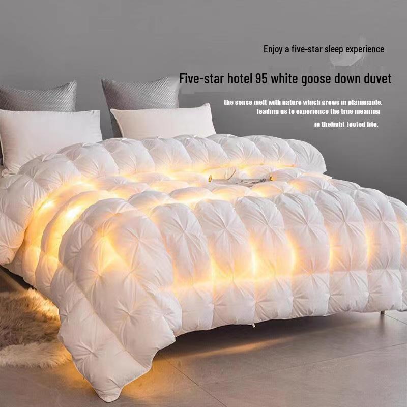 Luxury 95% White Goose Down Winter Quilt - Thick, All-Cotton, Five-Star Hotel Quality