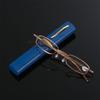 Vision Care Metal Case Small Compact Spring Hinge Presbyopic Glasses Portable with Pen Tube Case Reading Glasses