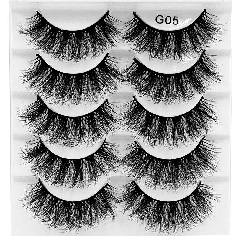 5 Pairs Of Chemical Fiber False Eyelashes, Natural Thick Eyelashes 8D Stereo False Eyelashes