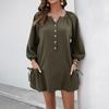 2025 Spring/Summer European-American Casual Loose Dress with Elastic Pockets