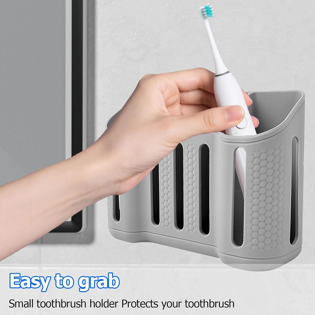 6Small 2 Large Slots Bathroom Organizer Toothbrush Holder For Electric Toothbrush Shaver Toothpaste Storage Bathroom Accessories