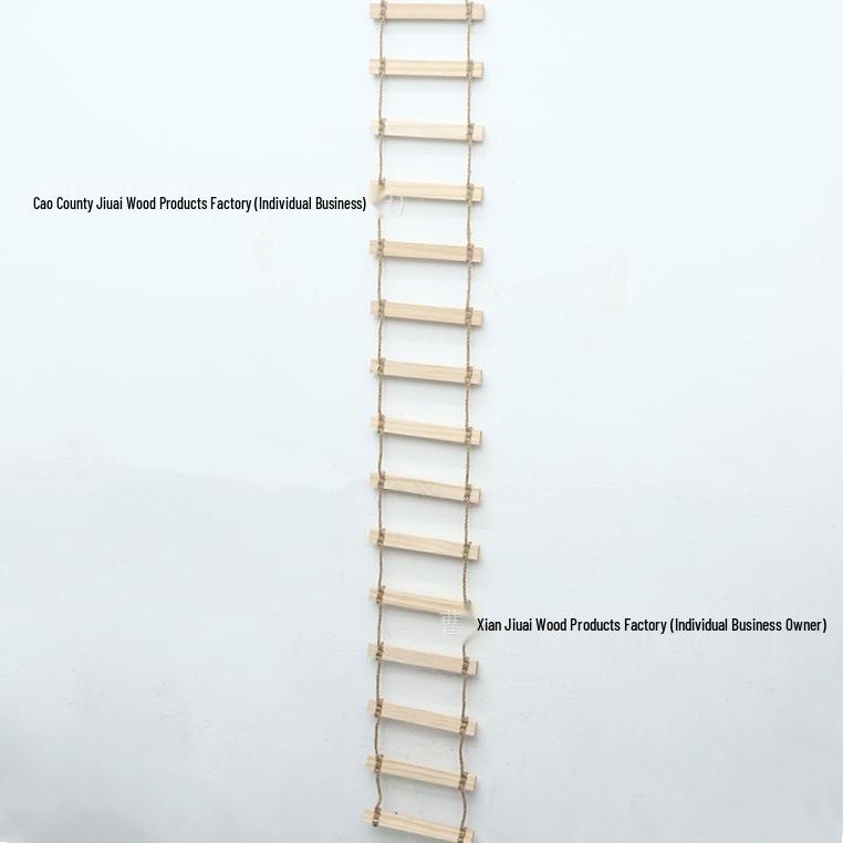 Massief Houten Kattenboom met Touwladder, Mand, Krabpaal en Hangbrug