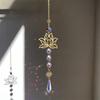 Crystal Lotus Hanging Wind Chimes Stained Glass Suncatcher Sun Catcher Window Drop Bell Balcony Yard Aesthetic Landscape