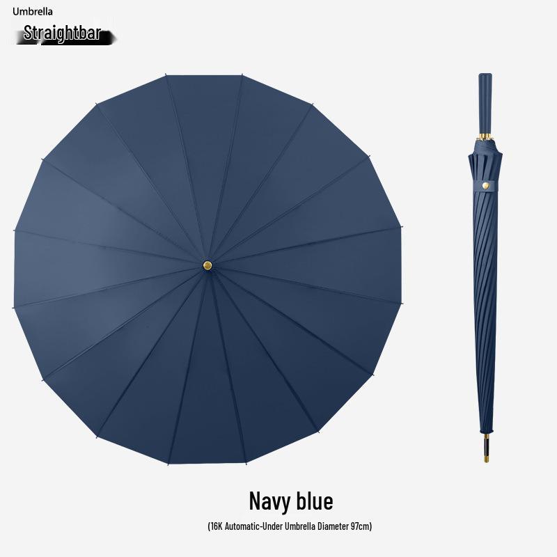 Windproof Double Canopy Umbrella with 24 Ribs and Long Handle