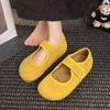 Mori retro yellow Boken shoes women's shoes 2025 spring new shallow soft-soled grandma shoes Doudou flat-soled single shoes