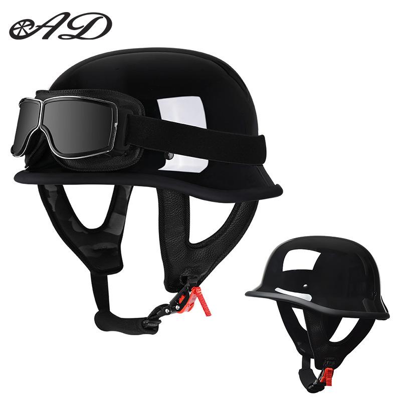 German-Style Motorcycle & Electric Scooter Safety Helmet for Men & Women - Skull Cap Design