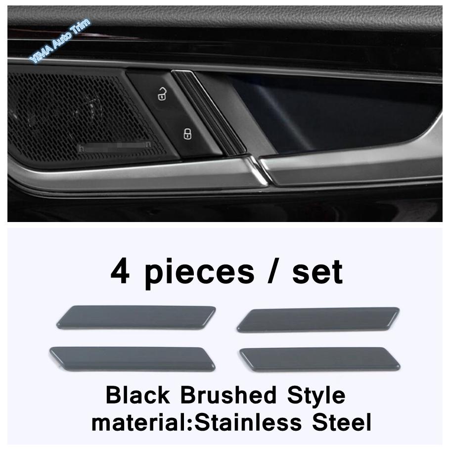 Door Handle Holder Window Lift / Storage Box Upper Decor Cover Trim Black Brushed For VW Volkswagen Atlas / Teramont