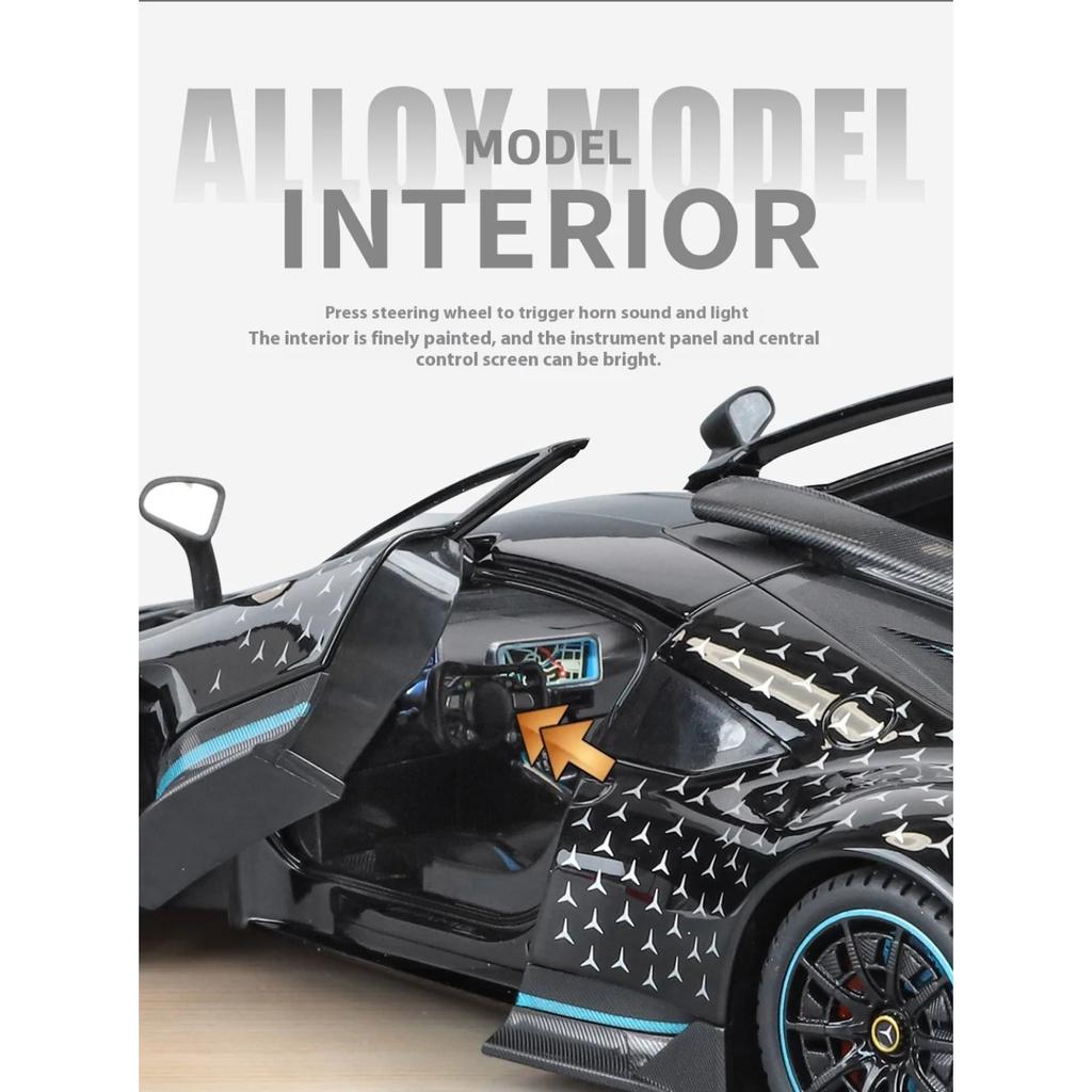 1/18 BENZ AMG ONE Alloy Super Sports Car Model Sound and Light Boy Toy Car Model Figure Birthday Gift Collection Desk Decoration